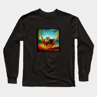 ASTRONAUT IN A HAMMOCK, RELAXING ON A TROPICAL BEACH Long Sleeve T-Shirt